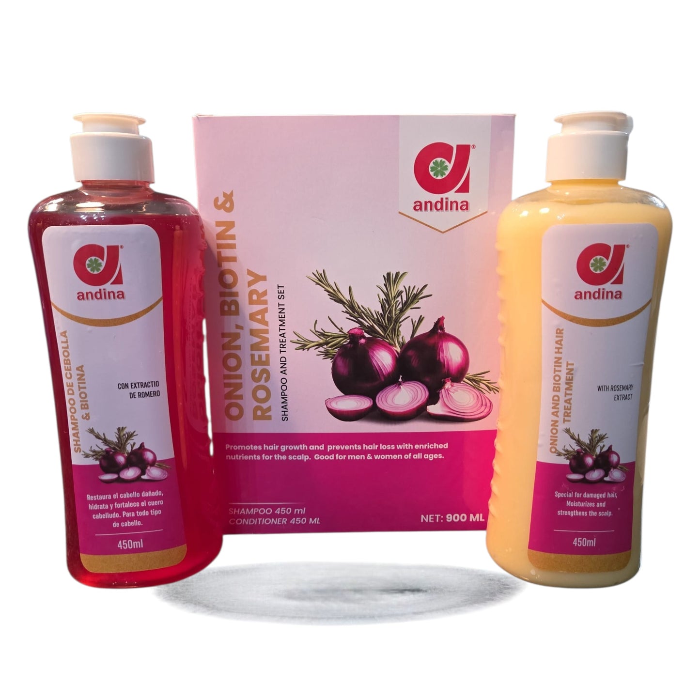 COMBO ANDINA CEBOLLA ROMERO - SHAMPOO / ACONDICIONADOR